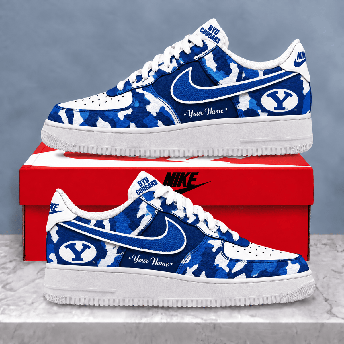 BYU Cougars | Premium NCAA Personalized Camo AF1 Shoes