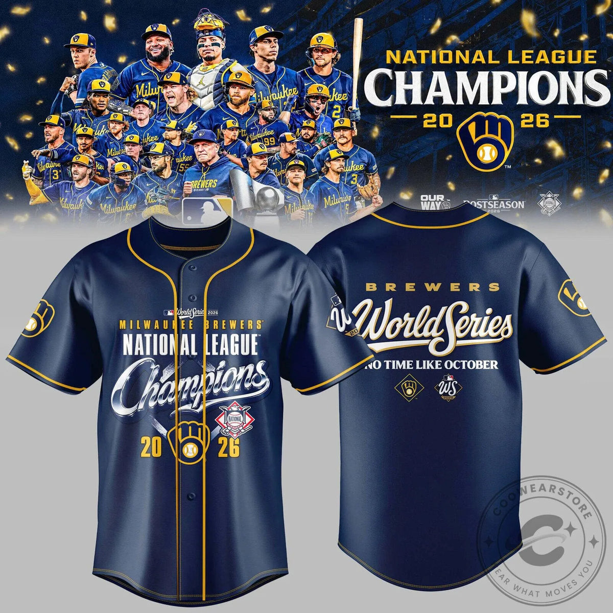 2026 World Series Baseball Jersey – Milwaukee Brewers National League Champions Edition