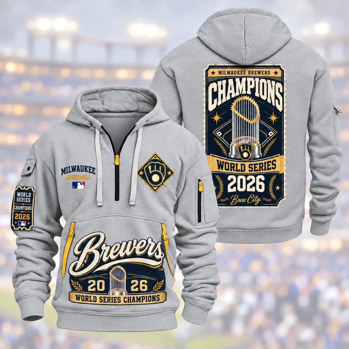 Milwaukee Brewers World Series Champions Heavy New Hoodie