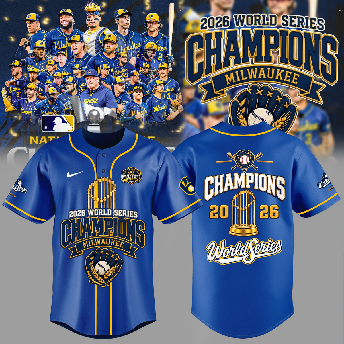 Limited Edition Milwaukee Brewers 2026 World Series Champions Jersey | WU40