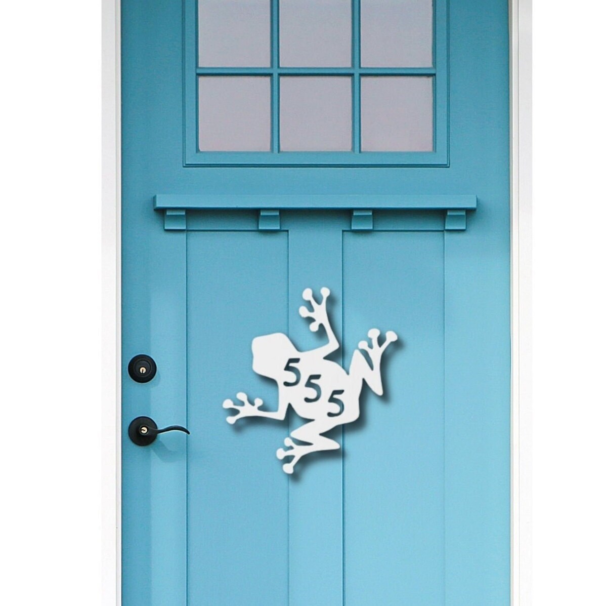 Frog Address Plaque - Coastal House Number Sign, Outdoor Decor