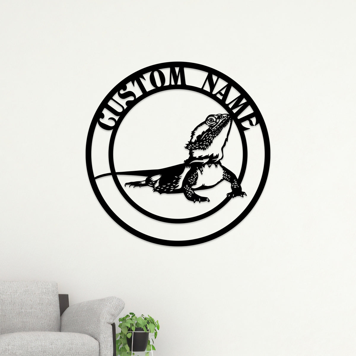 Personalized Bearded Dragon Metal Sign with LED Lights