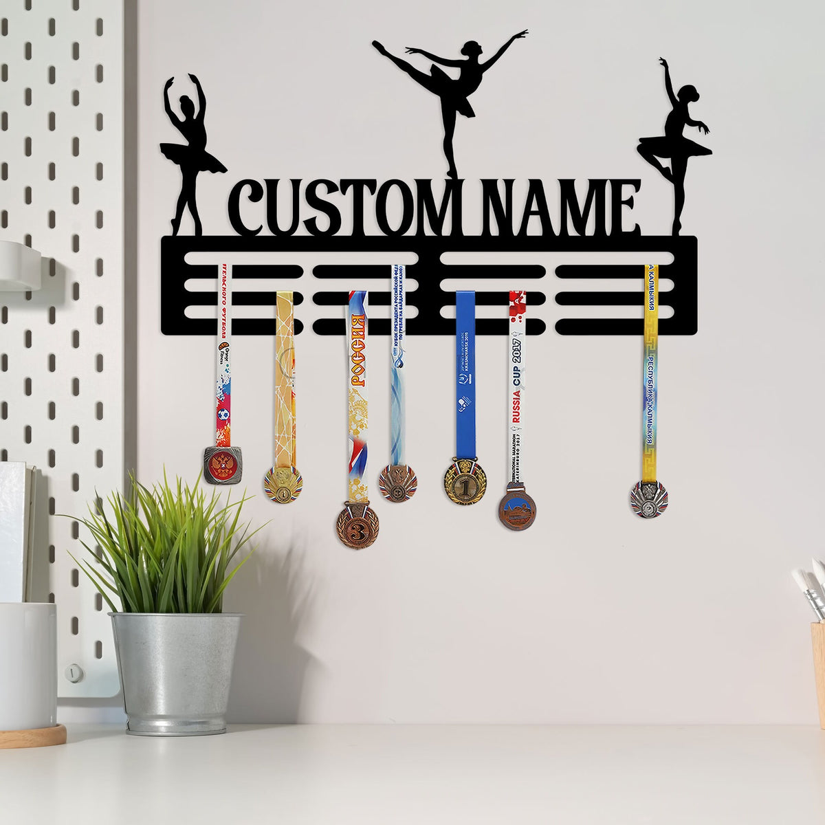 Custom Ballet Medal Hanger with LED Light, Ballerina Award Display