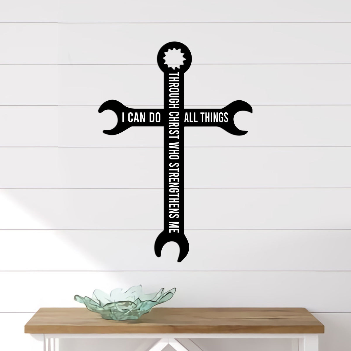 Christian Metal Cross Sign with LED Lights, Religious Home Decor