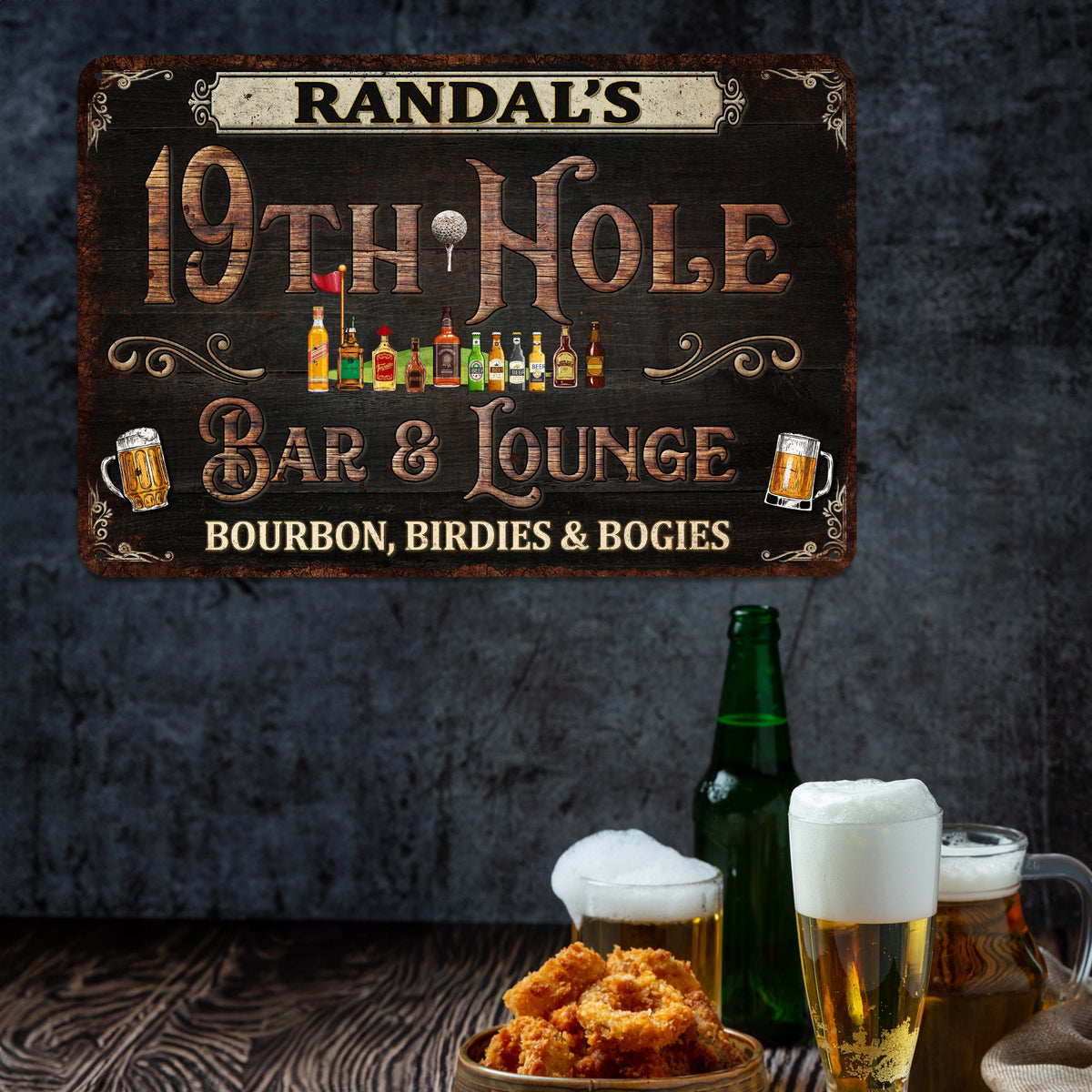 Custom Bar Sign 19th Hole Sign Personalized Gift For Golfer Vintage Home Bar Wall Art Funny Metal Sign Gifts For Dad 108122002191