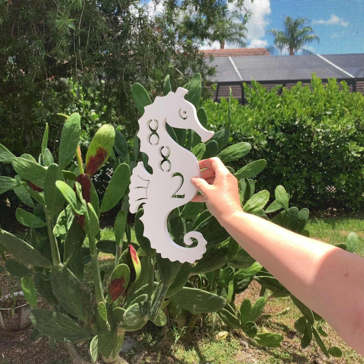 Address Plaque - Seahorse, Personalized Sign, Outdoor Decor, Coastal Themed Custom Sign, Address Plaque - Approx 13 x 7 wide