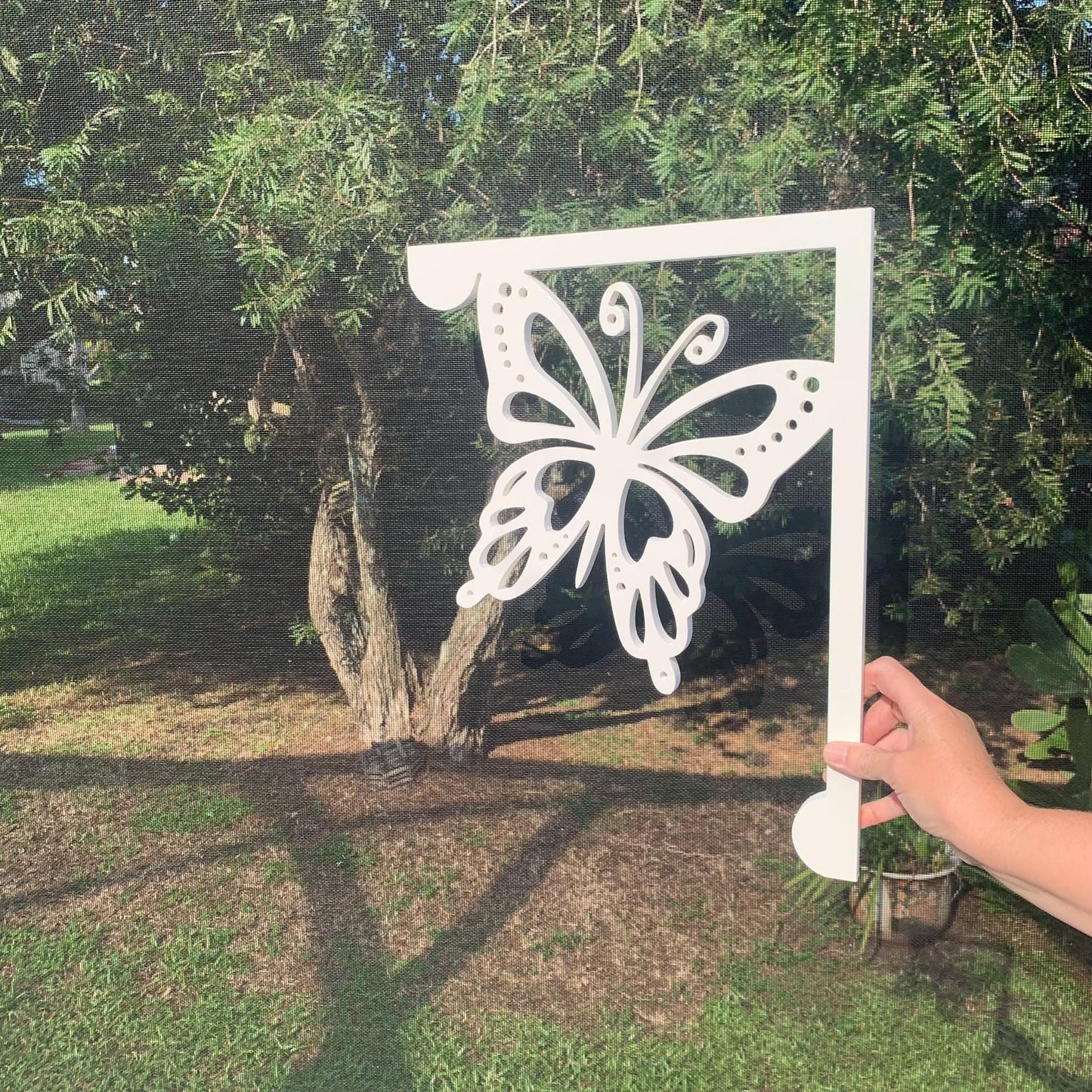 Butterfly Mailbox Bracket - Coastal Outdoor Decor, 12x16 inch