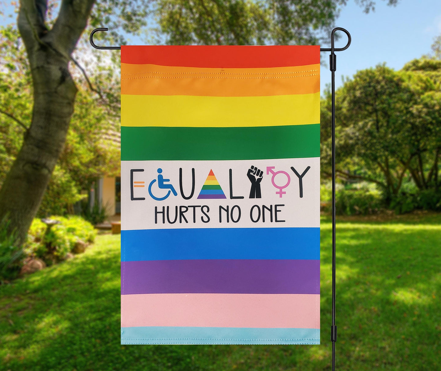 Equality Garden Flag- LGBTQ+ Pride Rainbow Banner, Inclusive Decor