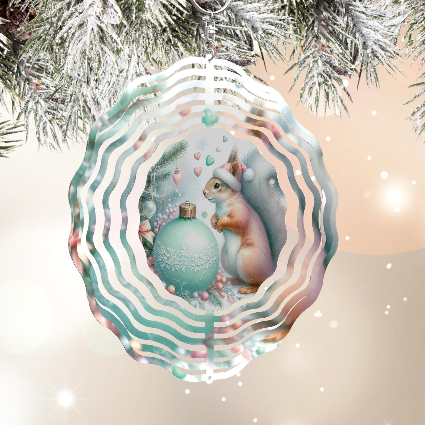 Christmas Squirrel Wind Spinner