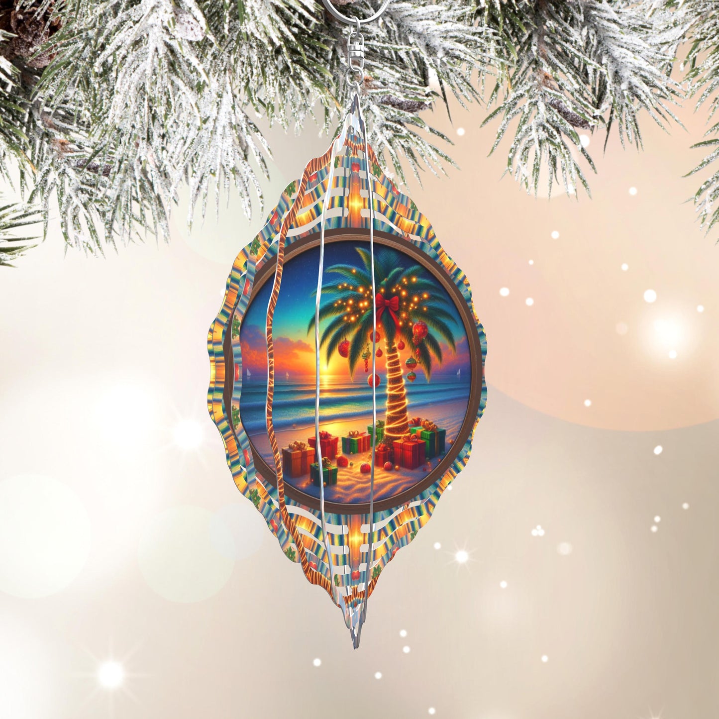 Beach Christmas Wind Spinner