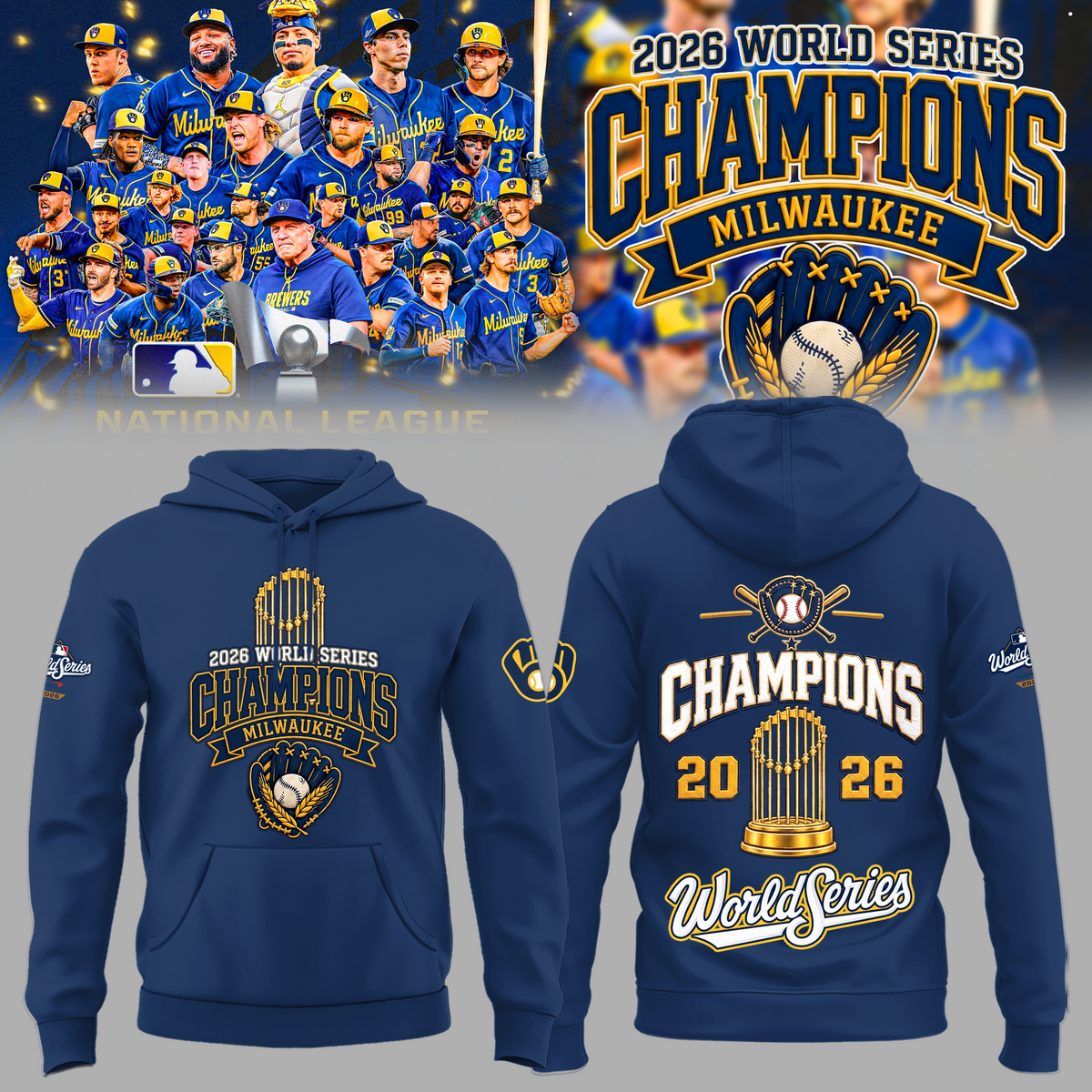 Limited Edition Milwaukee Brewers 2026 World Series Champions Hoodie | JK77