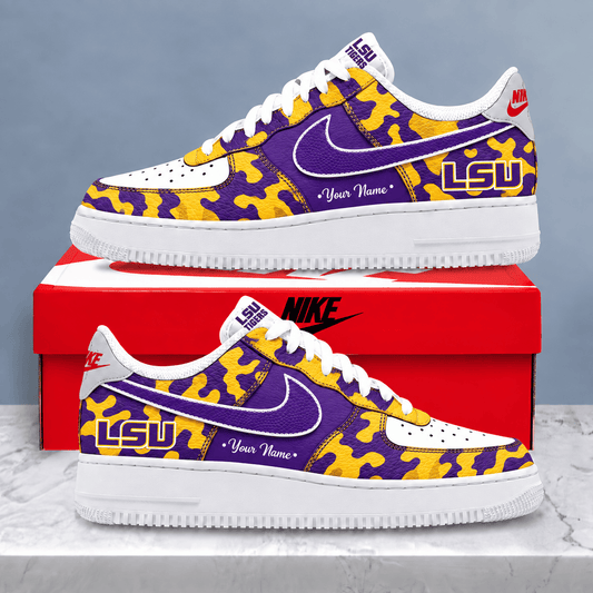 LSU Tigers | Premium NCAA Personalized Camo AF1 Shoes