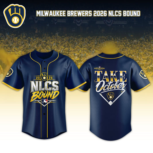 Milwaukee Brewers 2026 NLCS Bound Jersey Milwaukee Brewers Merch Baseball Fan Gear