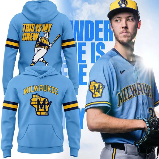 Milwaukee Brewers 2026 Powder Blue Hoodie Milwaukee Brewers Merch Fan Gear