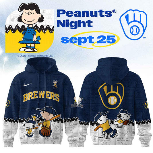 Milwaukee Brewers X Peanuts Night 2026 Hoodie Milwaukee Brewers Apparel