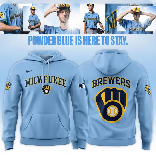 Milwaukee Brewers 2026 Powder Blue Hoodie 2026 Brewers Apparel Fan Gifts