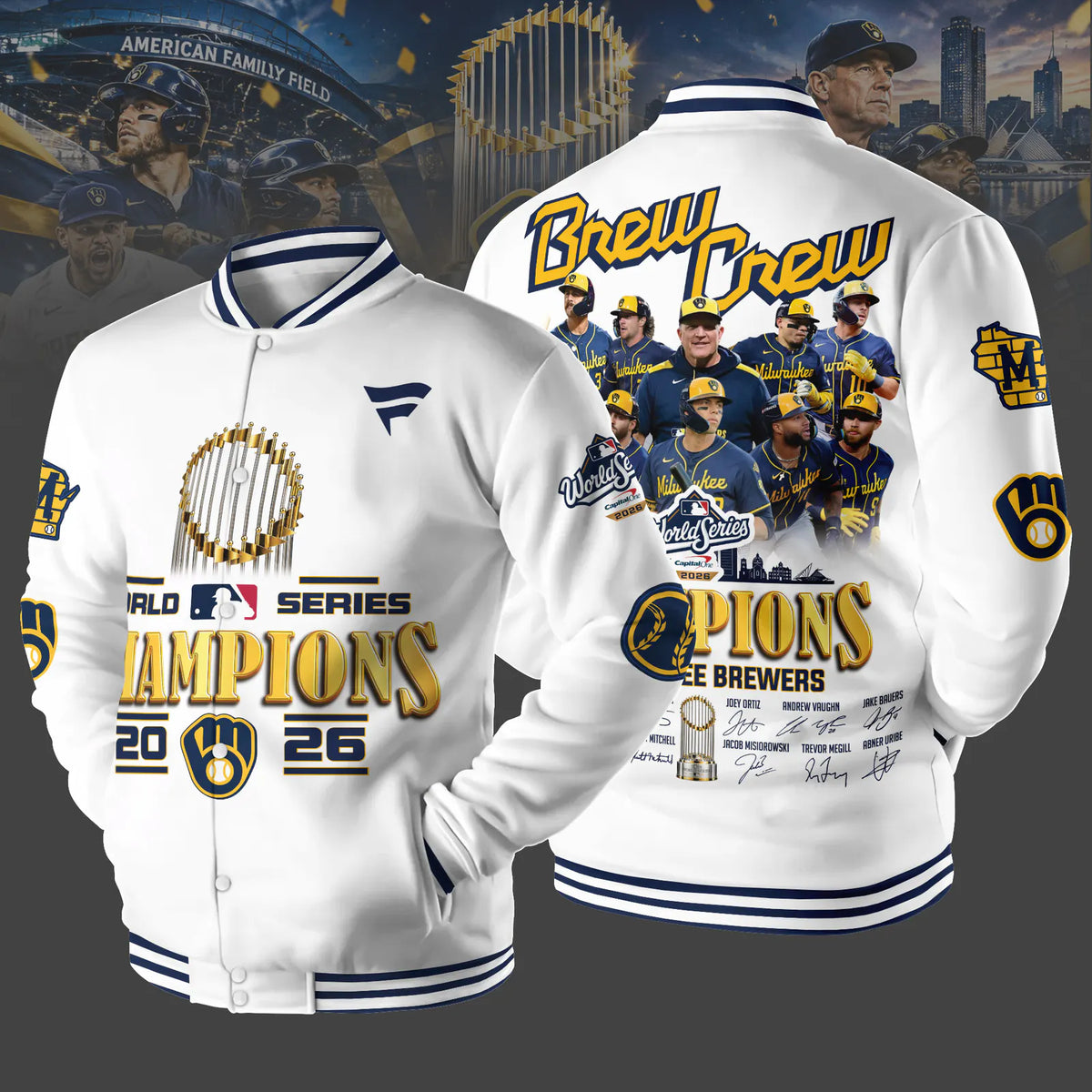 Milwaukee Brewers World Series Champions 2026 Limited Edition Baseball Jacket - White | FV43
