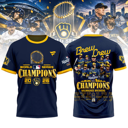 Milwaukee Brewers World Series Champions 2026 Limited Edition T-Shirt - Navy | JN58