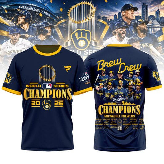 Milwaukee Brewers World Series Champions 2026 Limited Edition T-Shirt - Navy | JN58