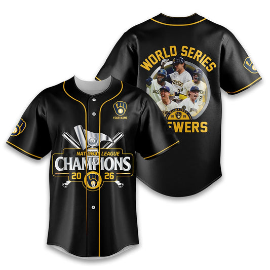 2026 Milwaukee Brewers NLCS Champions Baseball Jersey Black