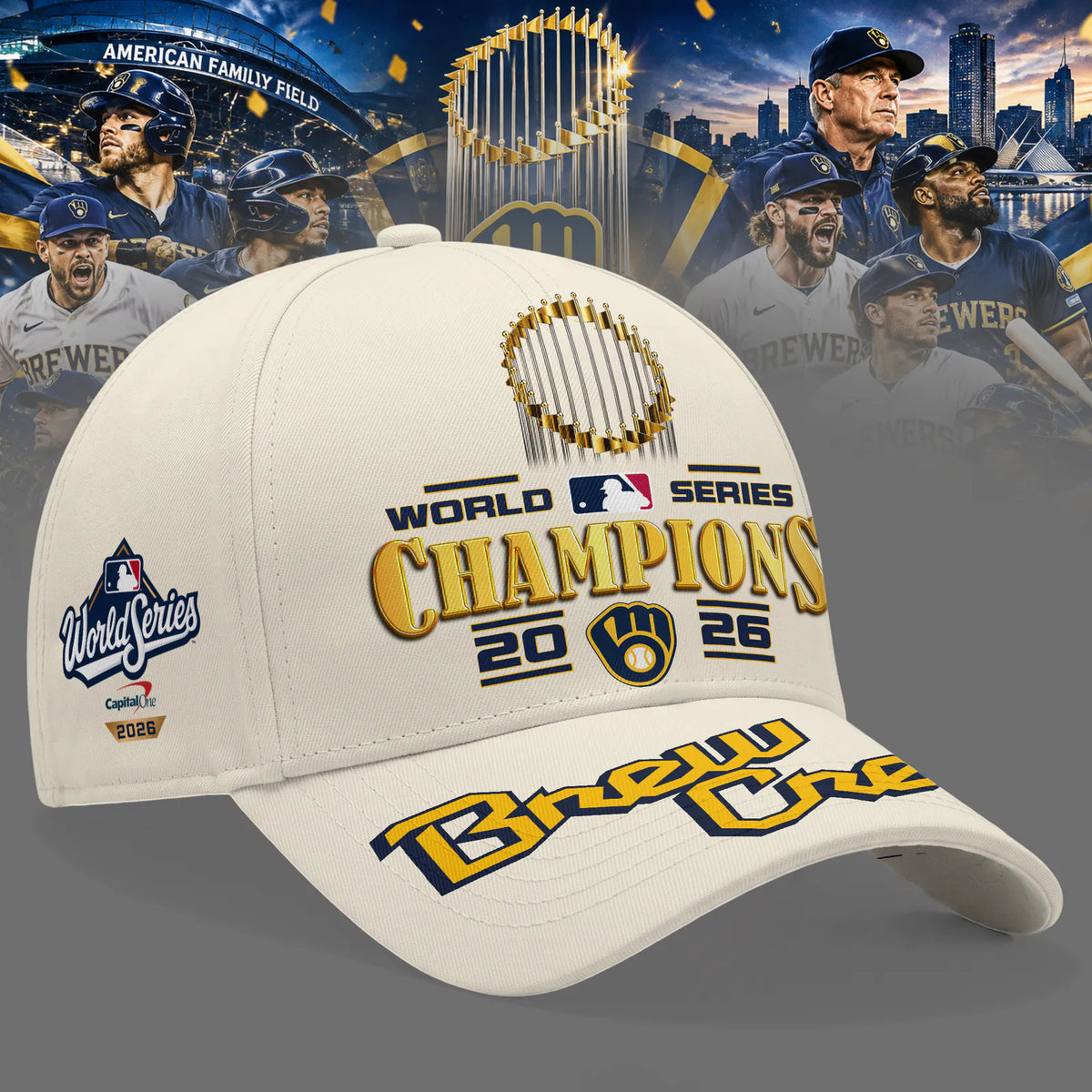 Milwaukee Brewers World Series Champions 2026 Limited Edition Baseball Jacket - Begie | HP99