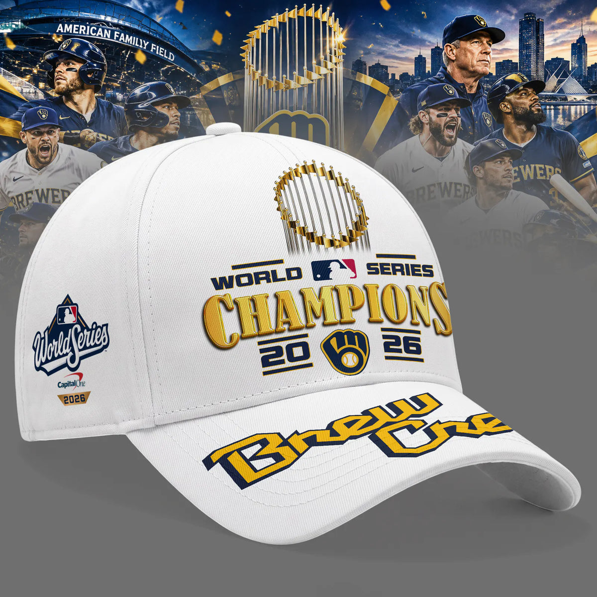 Milwaukee Brewers World Series Champions 2026 Limited Edition Baseball Jersey Shirt - White | FQ44