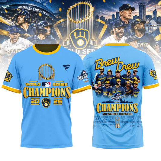 Milwaukee Brewers World Series Champions 2026 Limited Edition T-Shirt - Blue | VU53