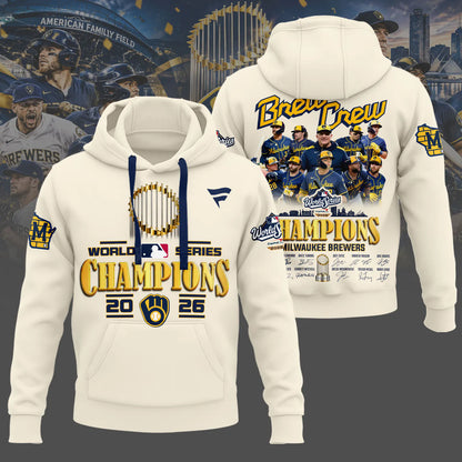 Milwaukee Brewers World Series Champions 2026 Limited Edition Hoodie - Begie | ZN11