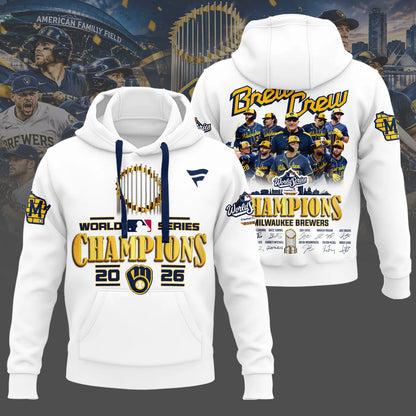 Milwaukee Brewers World Series Champions 2026 Limited Edition Hoodie - White | NI71