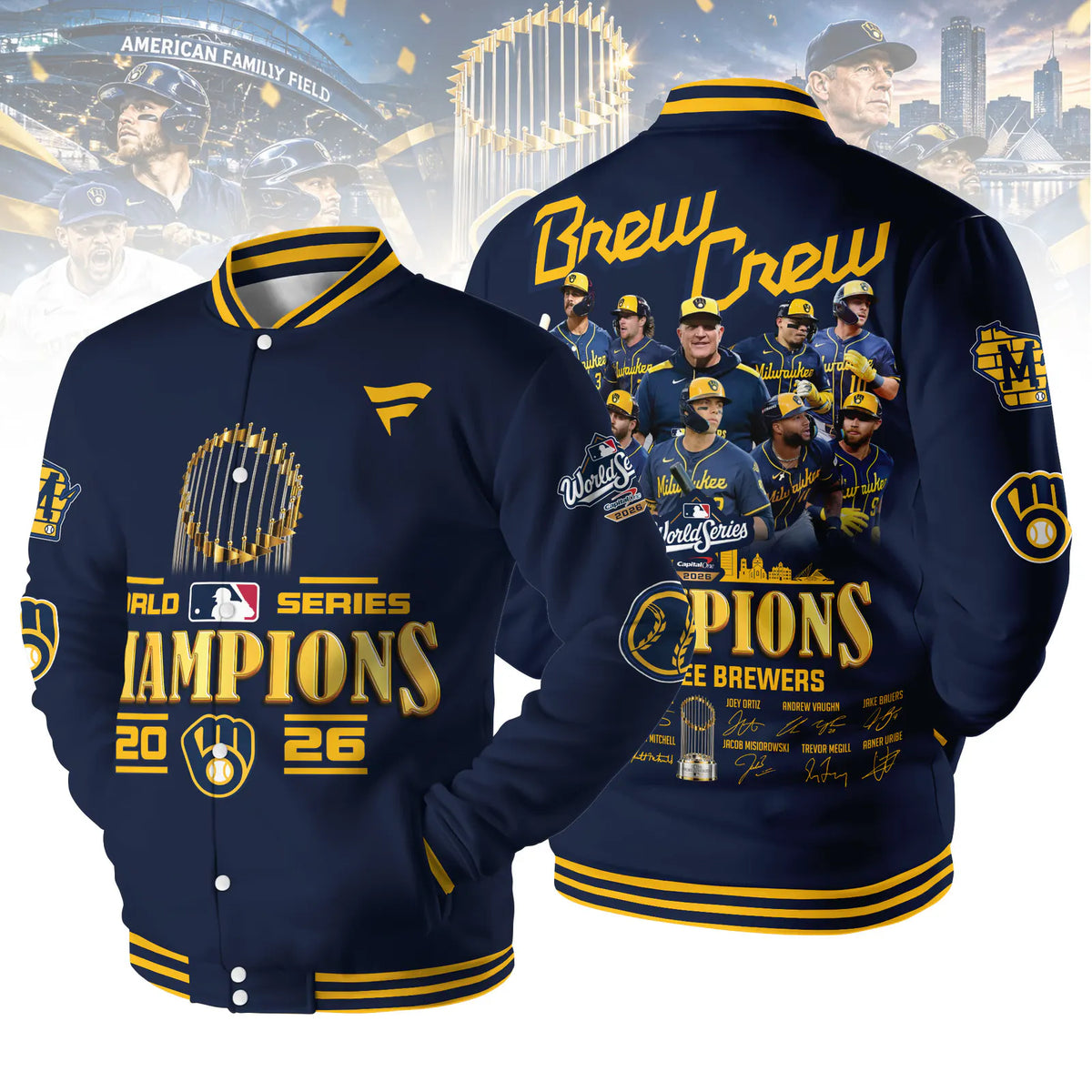 Milwaukee Brewers World Series Champions 2026 Limited Edition Baseball Jacket - Navy | TV48
