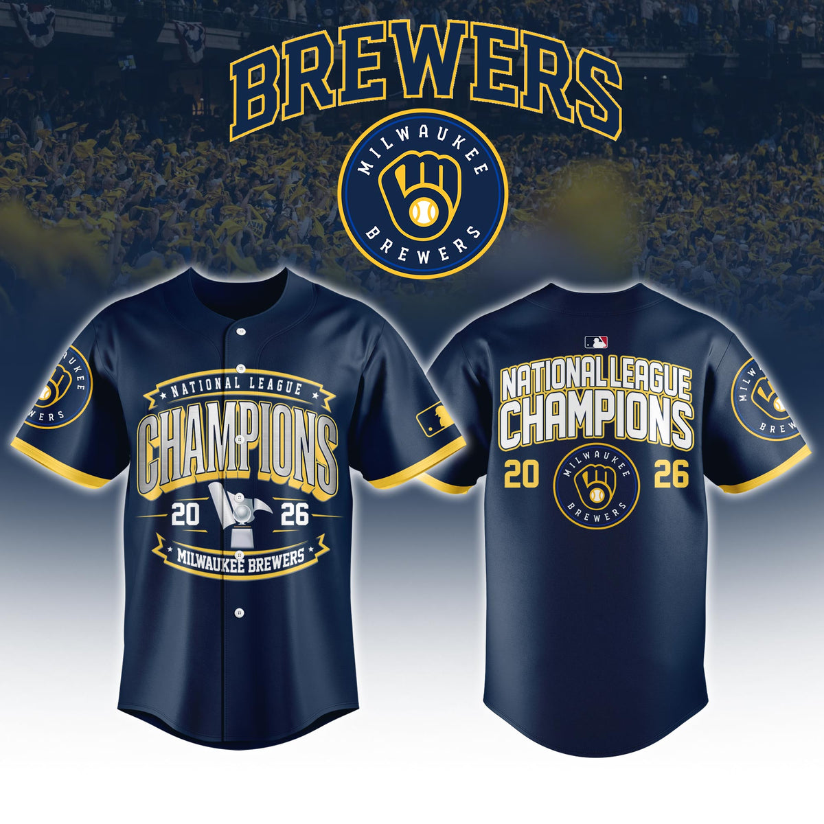 Milwaukee Brewers 2026 National League Champions Jersey Limited Edition 01