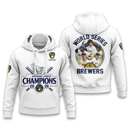 Milwaukee Brewers NLCS Champions 2026 Hoodie White
