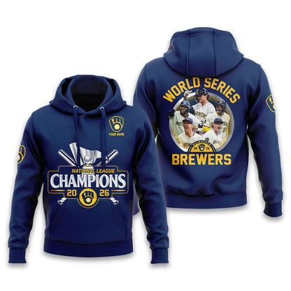 Milwaukee Brewers NLCS Champions 2026 Hoodie Navy