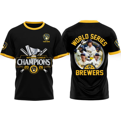 Milwaukee Brewers NLCS Champions 2026 World Series Shirt Black