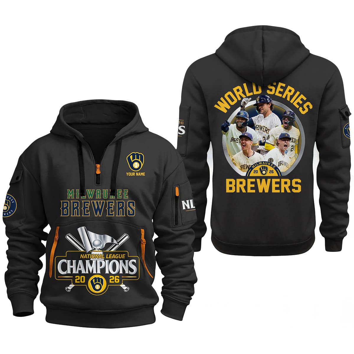 Milwaukee Brewers National League 2026 Champions Quarter New Hoodie