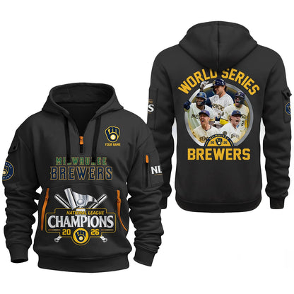 Milwaukee Brewers National League 2026 Champions Quarter New Hoodie