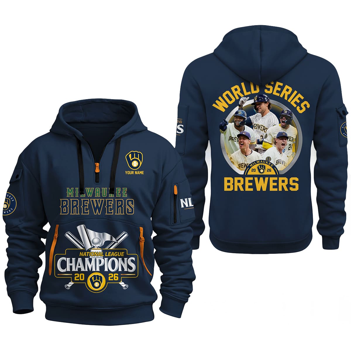 Milwaukee Brewers National League 2026 Champions Quarter New Hoodie