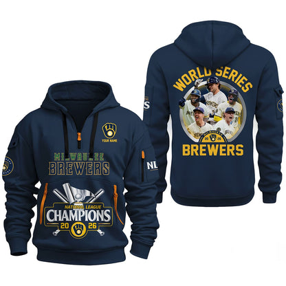 Milwaukee Brewers National League 2026 Champions Quarter New Hoodie