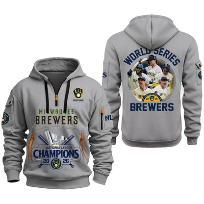 Milwaukee Brewers National League 2026 Champions Quarter New Hoodie