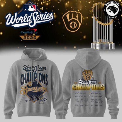 Limited Edition Milwaukee Brewers 2026 World Series Champions T-shirt, Hoodie | KX56