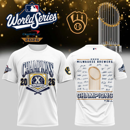 Limited Edition Milwaukee Brewers 2026 World Series Champions T-shirt, Hoodie | PZ89