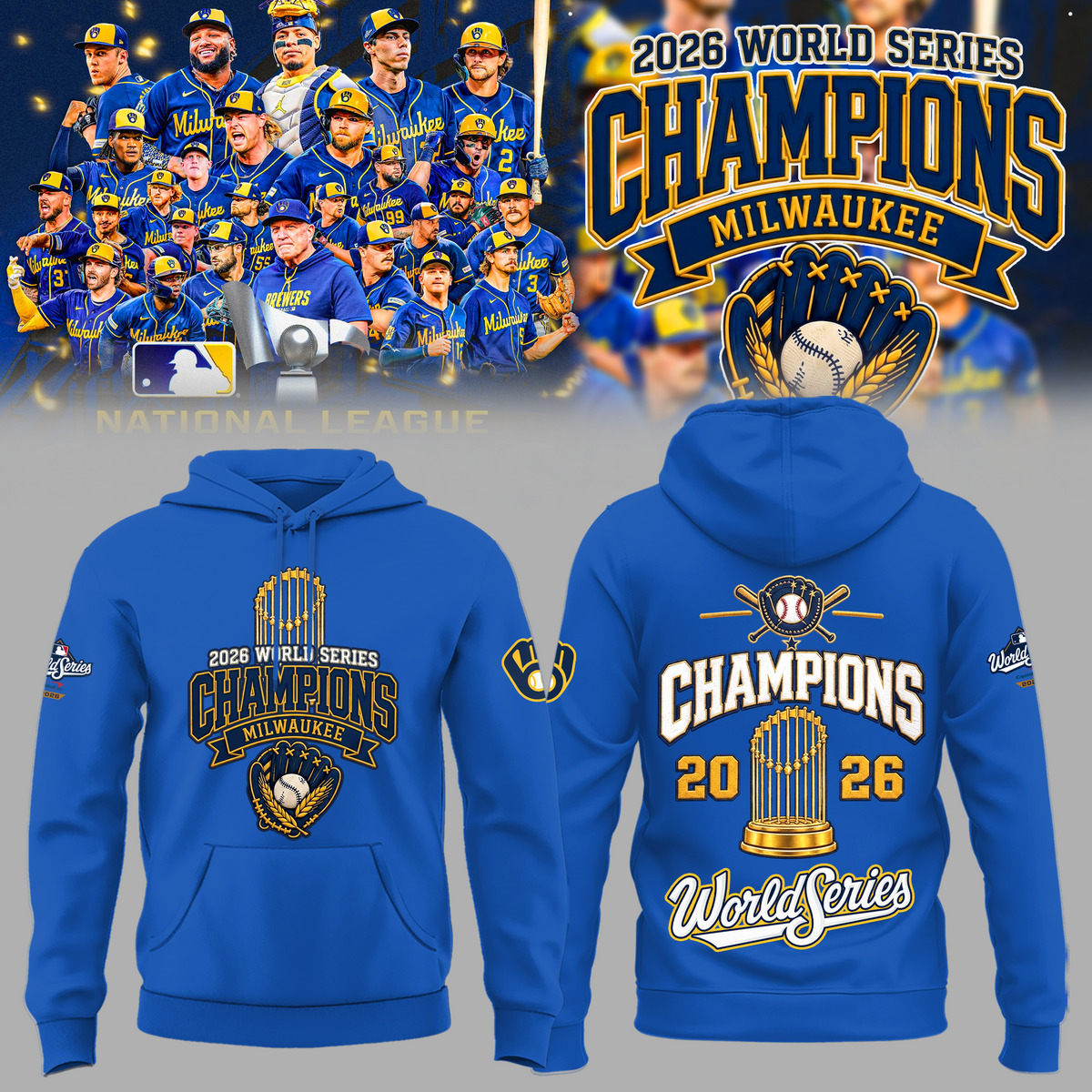 Limited Edition Milwaukee Brewers 2026 World Series Champions Hoodie | KH24