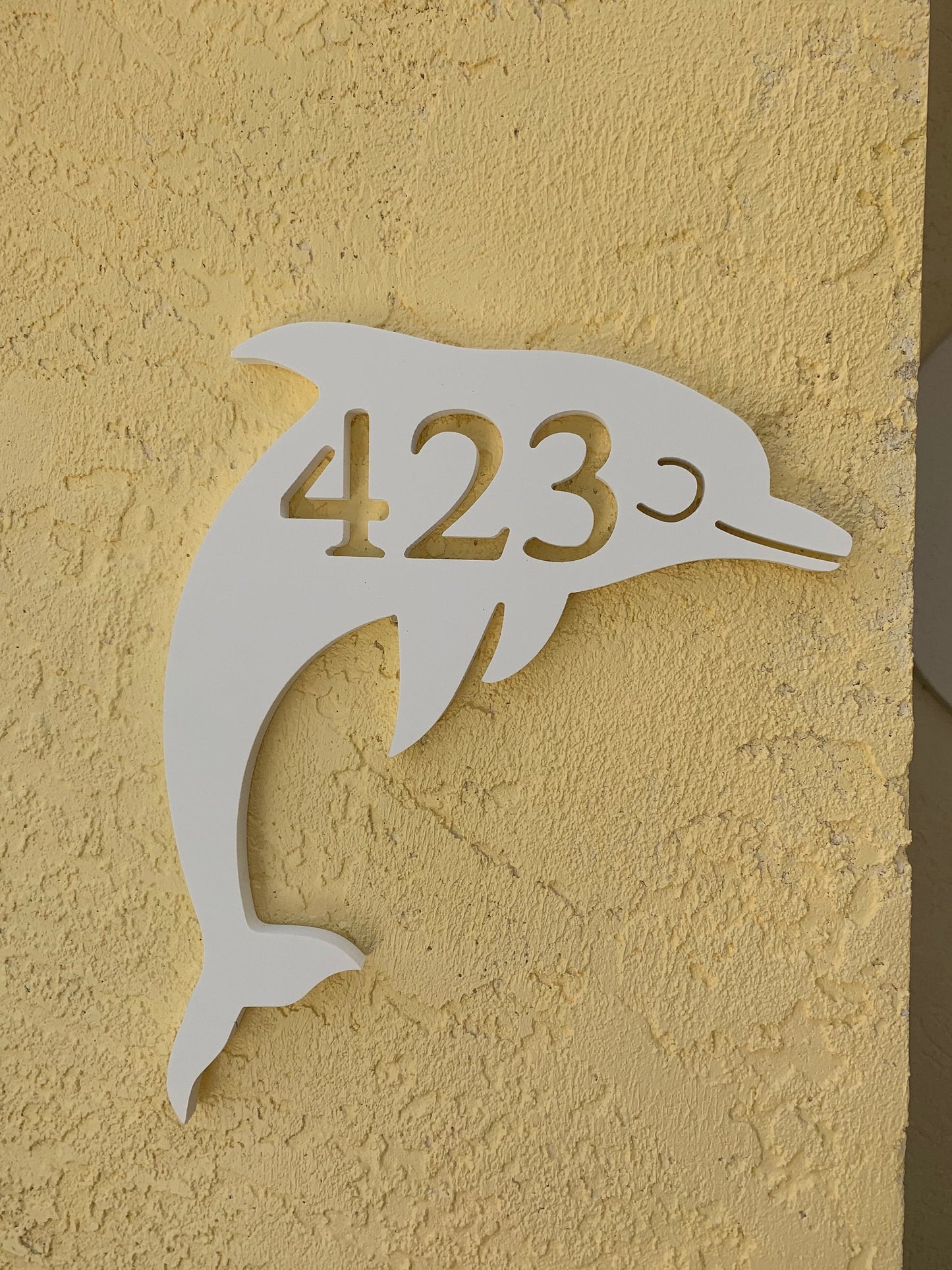 Dolphin Address Plaque - Coastal Outdoor Home Number Sign