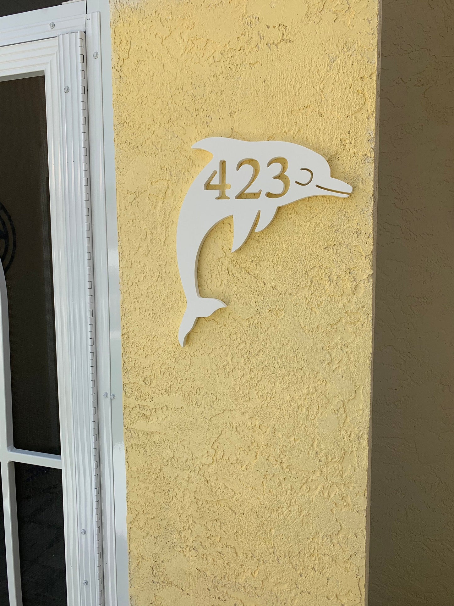 Dolphin Address Plaque - Coastal Outdoor Home Number Sign