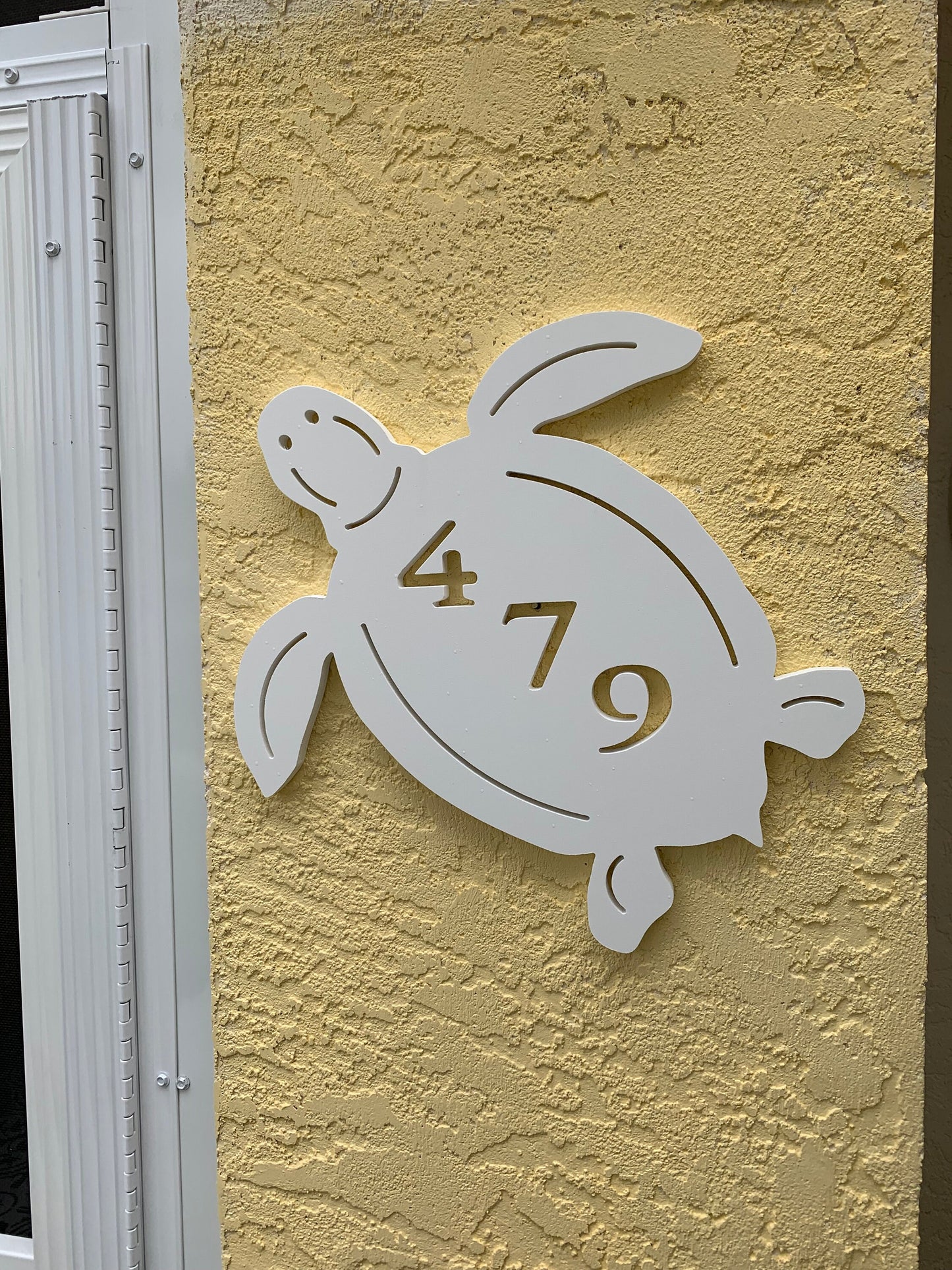 Turtle Address Plaque - Personalized Coastal Outdoor Sign