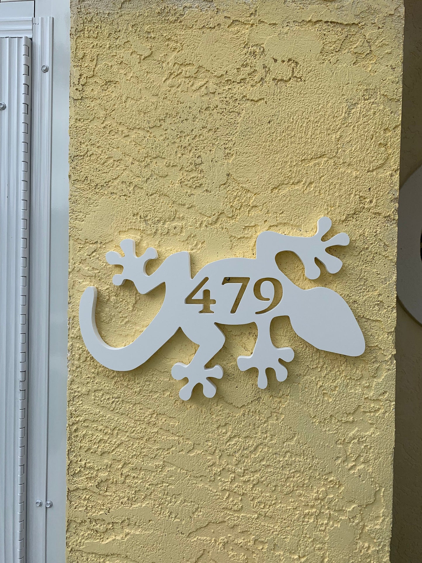 Gecko Address Plaque - Coastal Outdoor Number Sign
