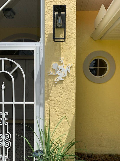 Frog Address Plaque - Coastal House Number Sign, Outdoor Decor