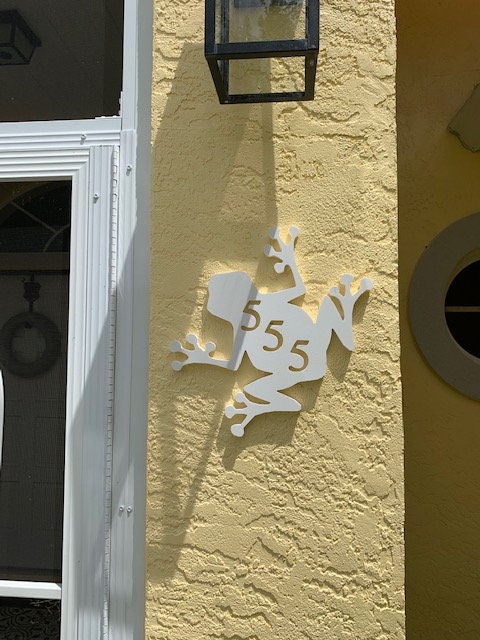 Frog Address Plaque - Coastal House Number Sign, Outdoor Decor
