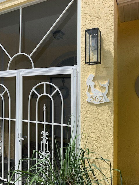 Mermaid Address Plaque - Coastal Outdoor Custom Sign