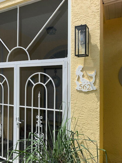 Mermaid Address Plaque - Coastal Outdoor Custom Sign